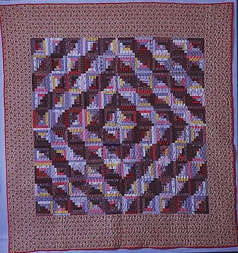 Quilt, Log Cabin pattern, Barn Raising variation