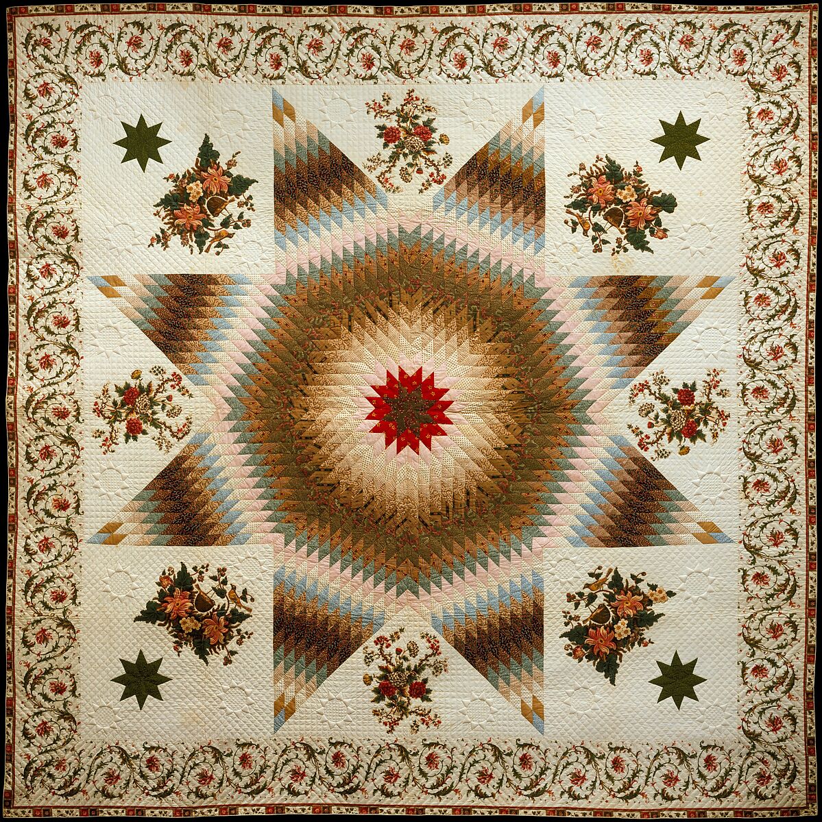 Star of Bethlehem Quilt, Cotton, American