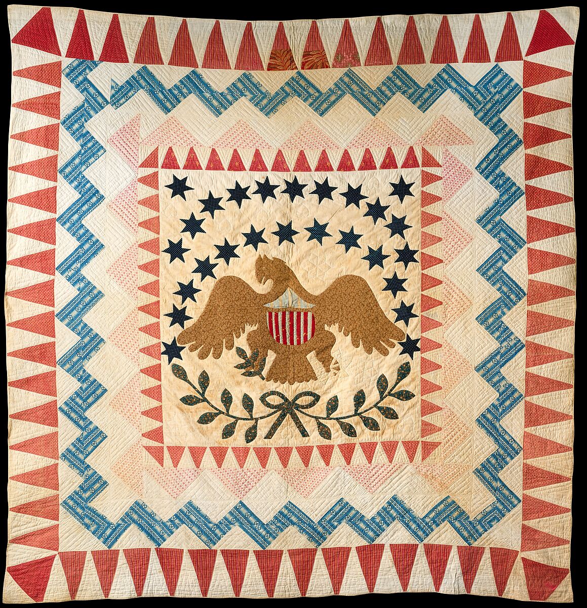 Quilt, Eagle pattern, Cotton, American 