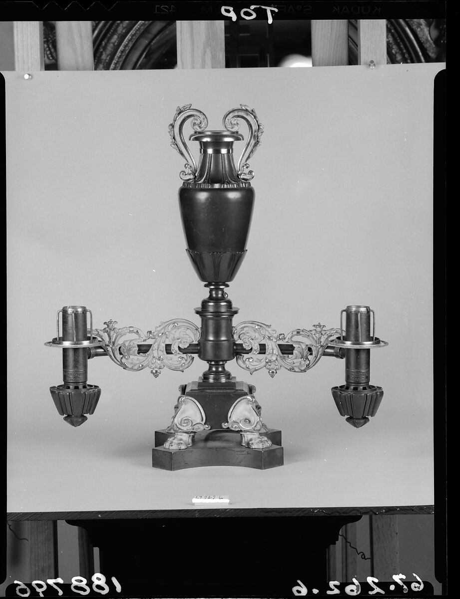 Argand Lamp, Attributed to Messenger Company, Bronze, gilt brass