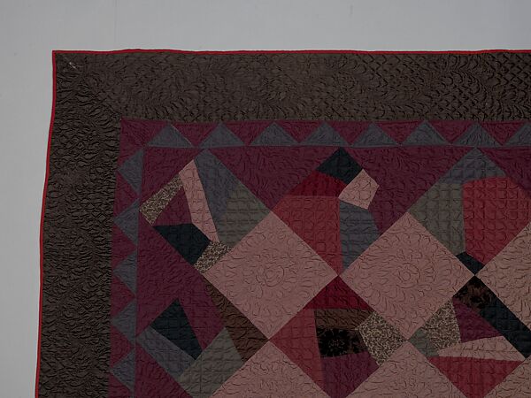 Quilt, Crazy pattern, Silk, silk velvet, and wool, American
