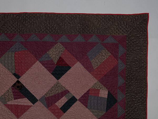 Quilt, Crazy pattern, Silk, silk velvet, and wool, American