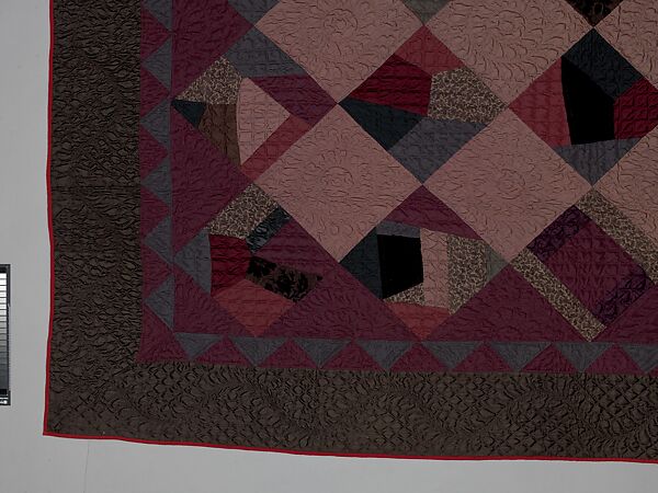 Quilt, Crazy pattern, Silk, silk velvet, and wool, American
