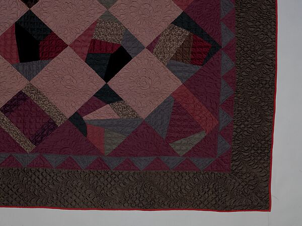 Quilt, Crazy pattern, Silk, silk velvet, and wool, American