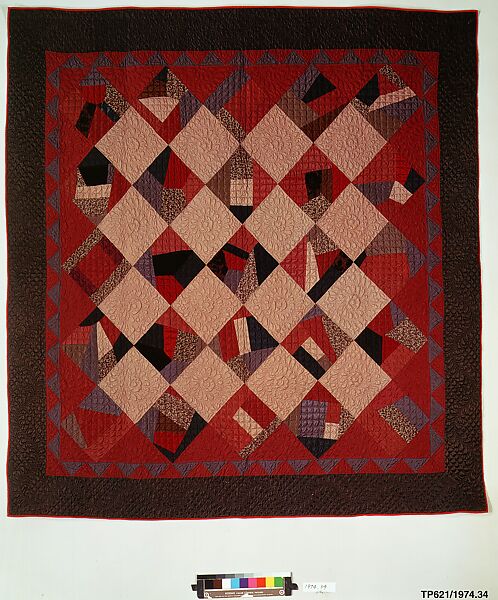 Quilt, Crazy pattern, Silk, silk velvet, and wool, American