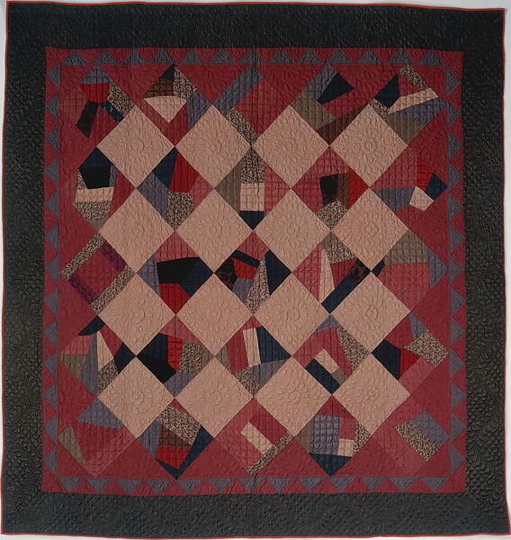 Quilt, Crazy pattern, Silk, silk velvet, and wool, American