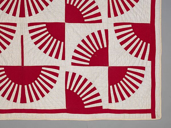 Quilt, Fan pattern, Cotton, American