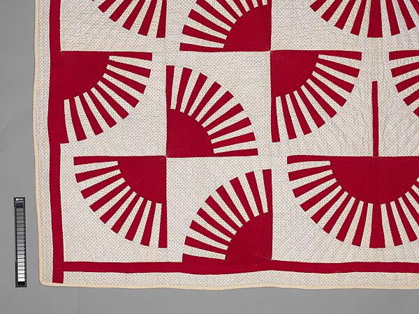 Quilt, Fan pattern, Cotton, American
