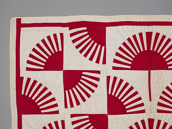 Quilt, Fan pattern, Cotton, American