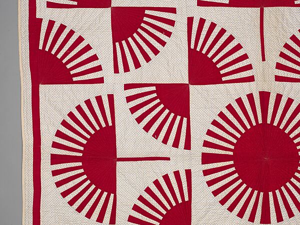 Quilt, Fan pattern, Cotton, American