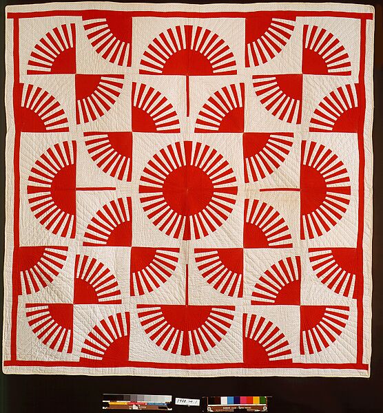 Quilt, Fan pattern, Cotton, American