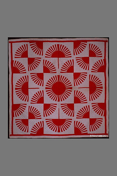 Quilt, Fan pattern, Cotton, American