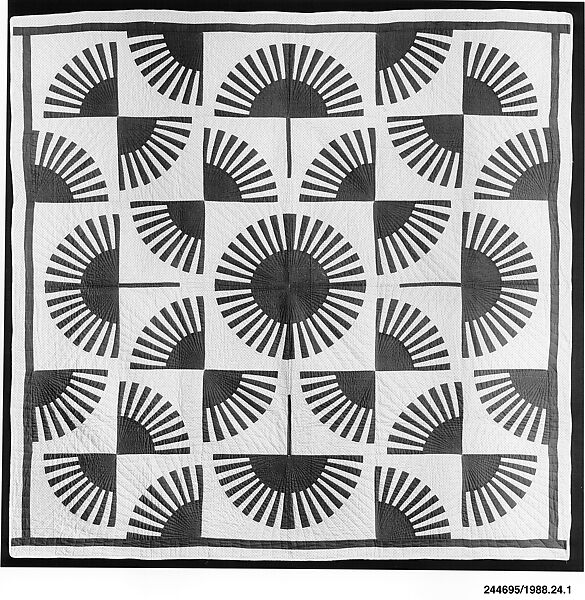 Quilt, Fan pattern, Cotton, American