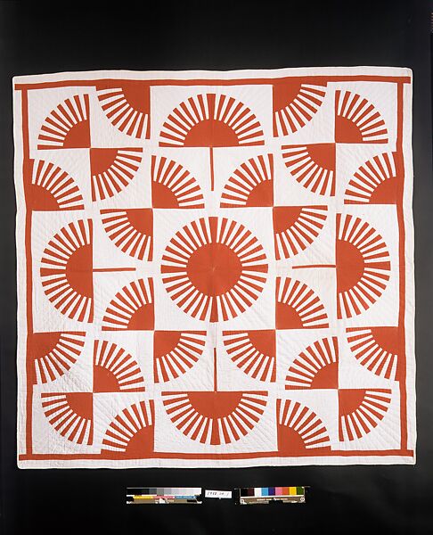 Quilt, Fan pattern, Cotton, American