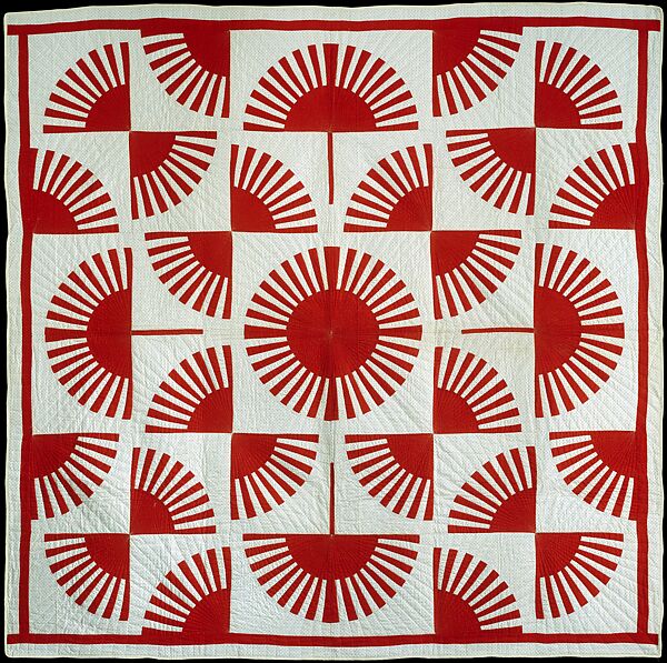 Quilt, Fan pattern, Cotton, American