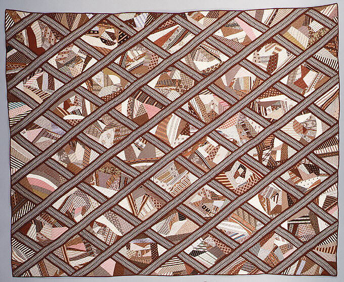 Quilt, Contained Crazy pattern, Nancy Doughty (born ca. 1790), Cotton, American