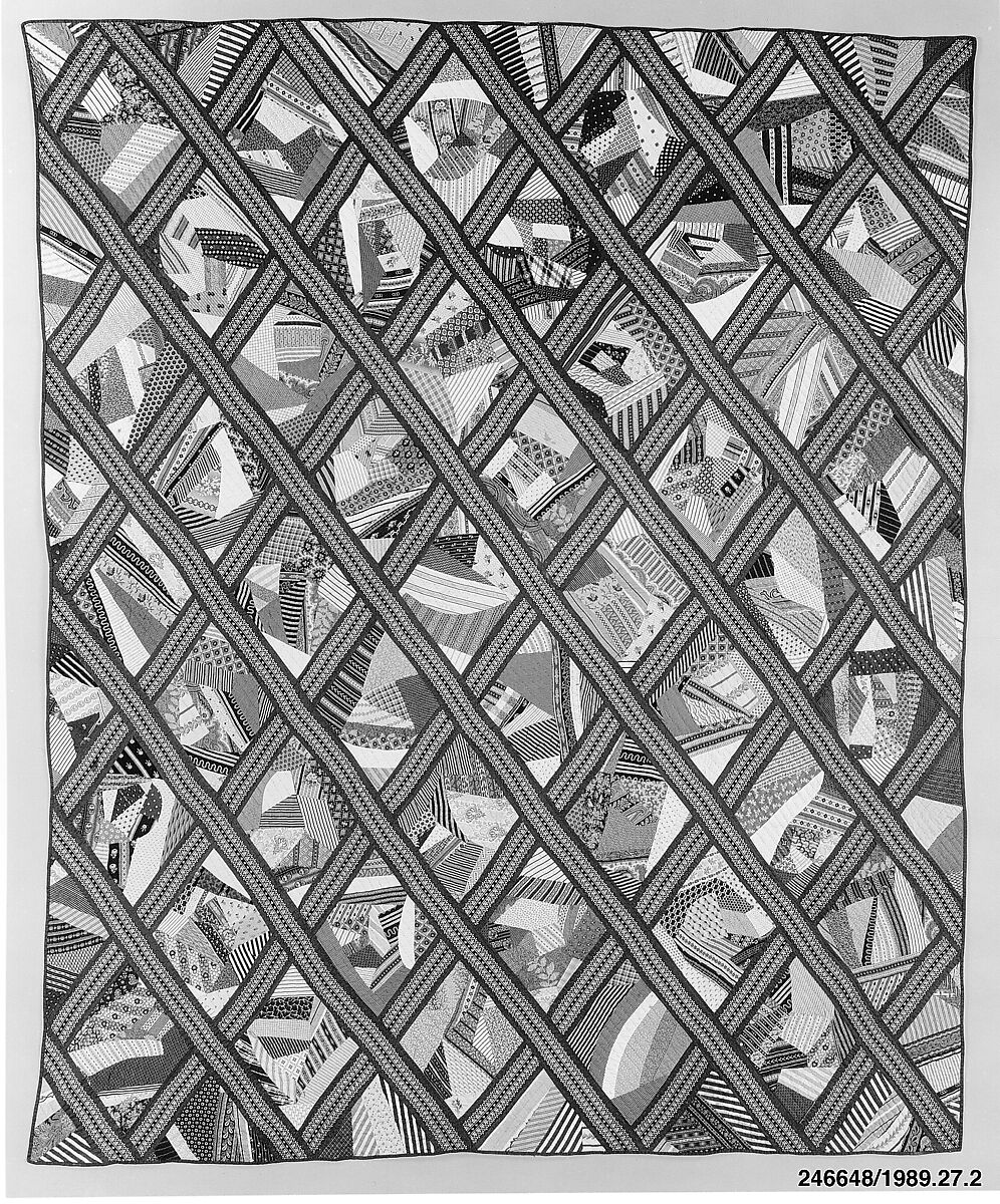 Quilt, Contained Crazy pattern, Nancy Doughty (born ca. 1790), Cotton, American