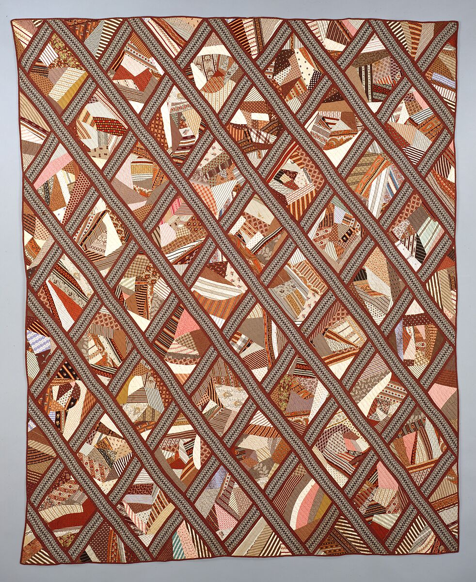 Quilt, Contained Crazy pattern, Nancy Doughty (born ca. 1790), Cotton, American 