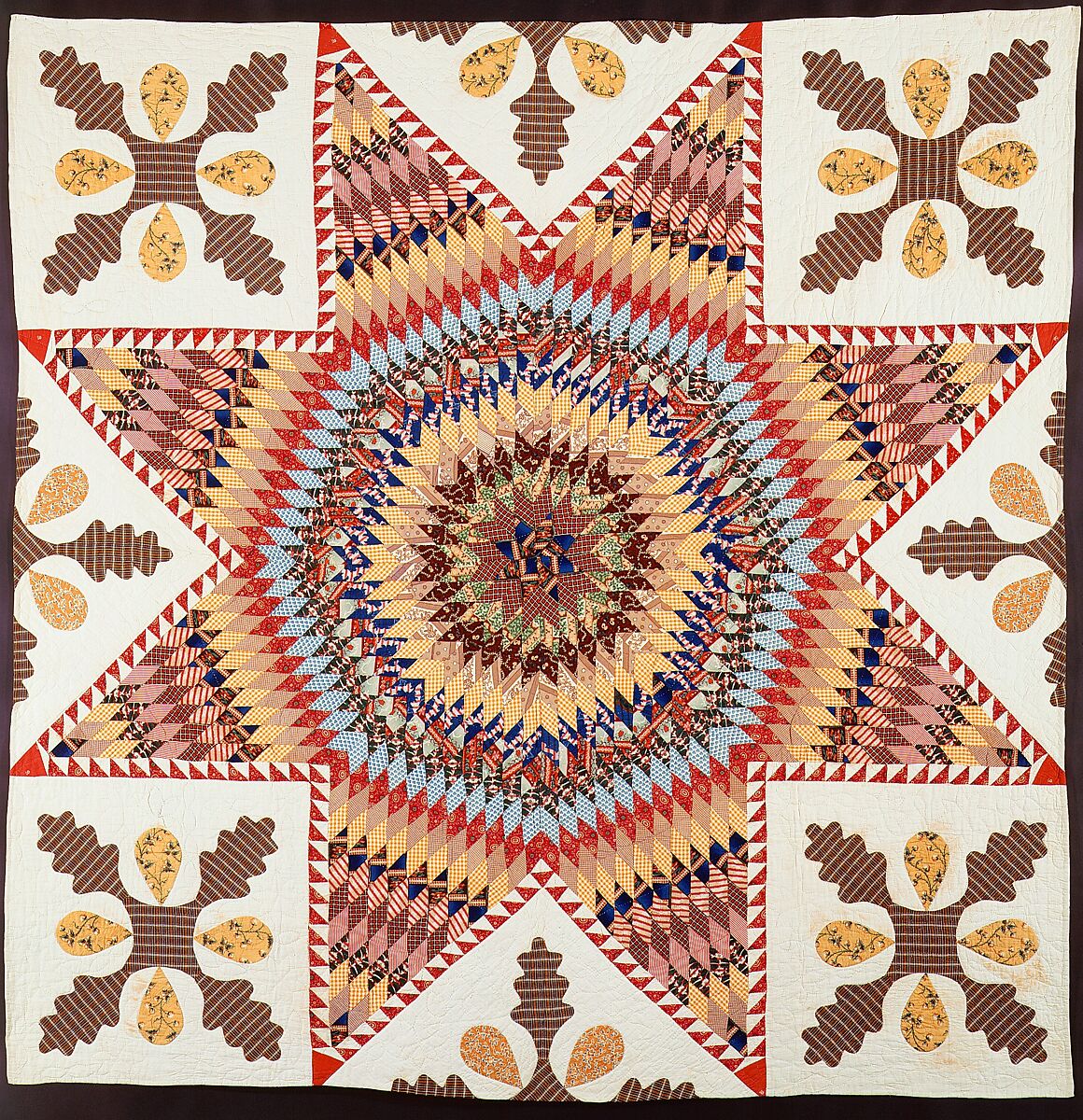 Quilt, Star of Bethlehem, Members of the congregation of the First Baptist Church, Perth Amboy, Cotton, American 