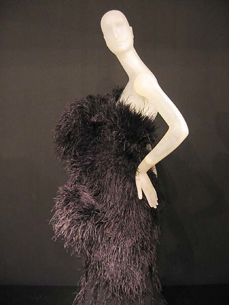 Dress, Nina Ricci (French, founded 1932), silk, feathers, linen, French