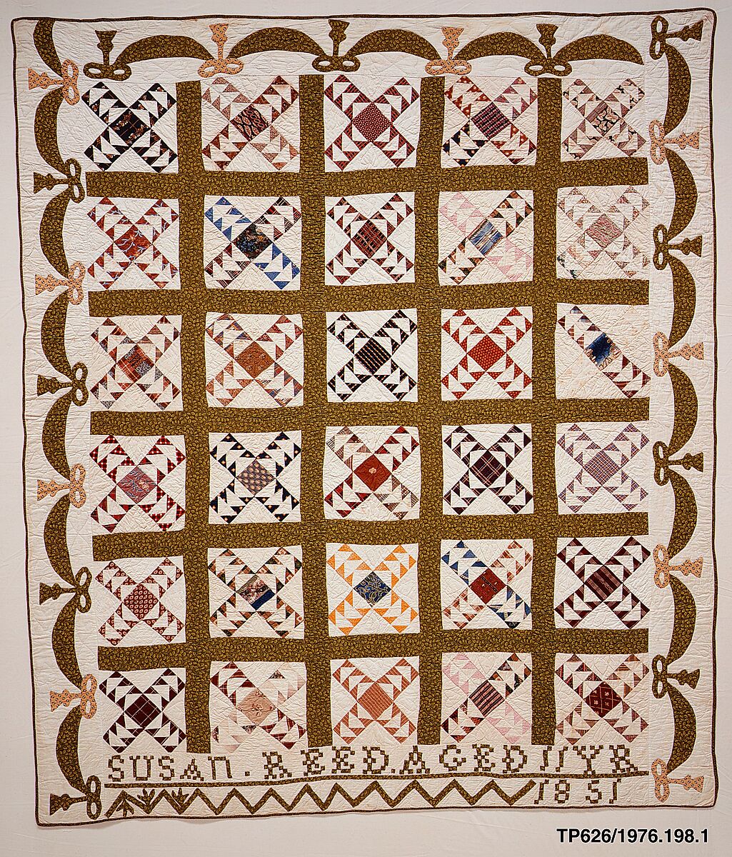 Wild Goose Chase Quilt, Susan Reed Ruddick (1839–1869), Cotton, American