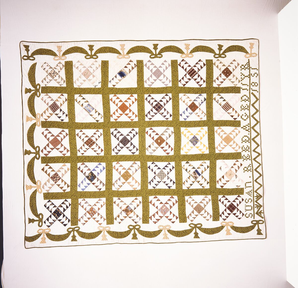 Wild Goose Chase Quilt, Susan Reed Ruddick (1839–1869), Cotton, American