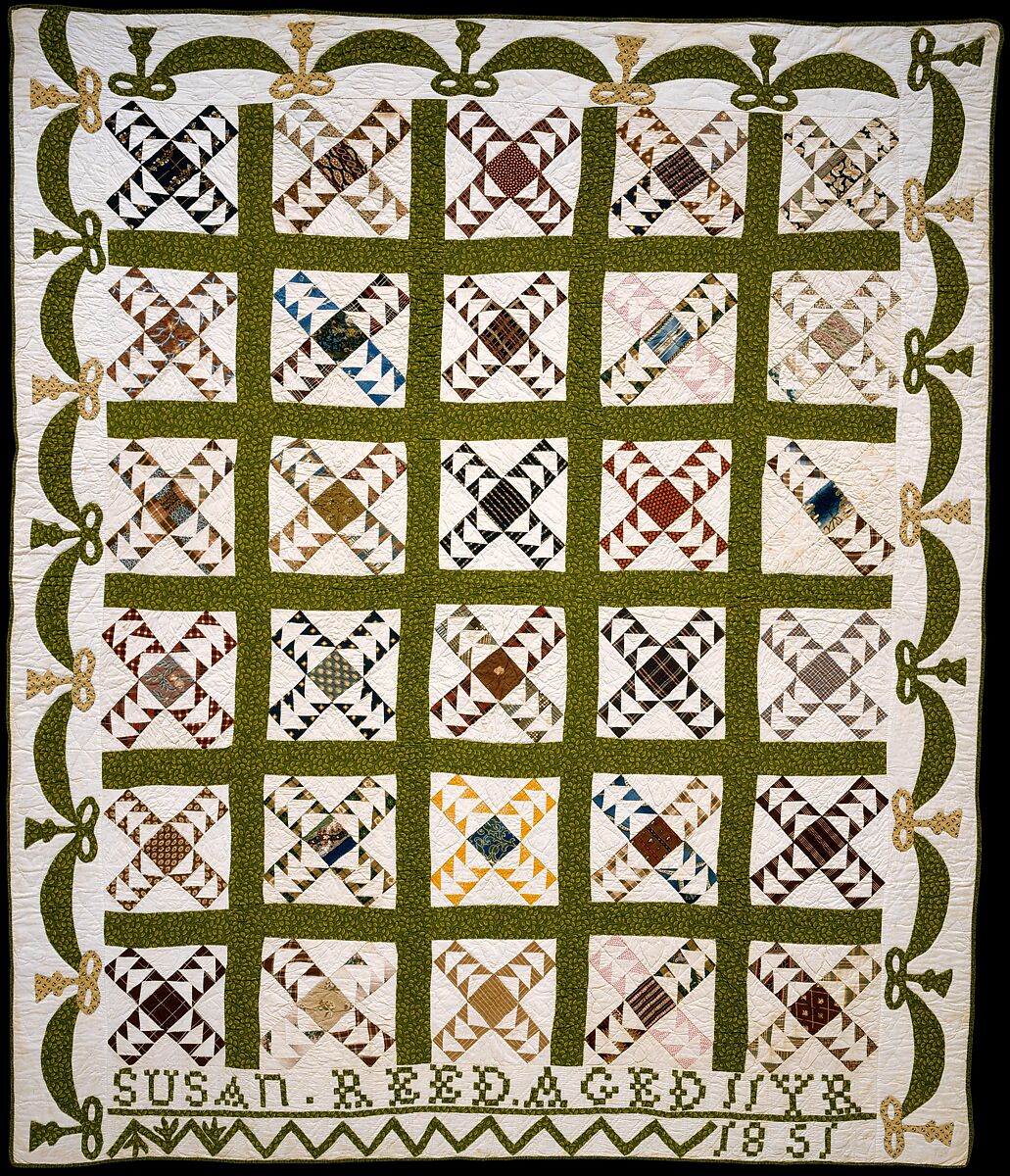 Wild Goose Chase Quilt, Susan Reed Ruddick (1839–1869), Cotton, American 