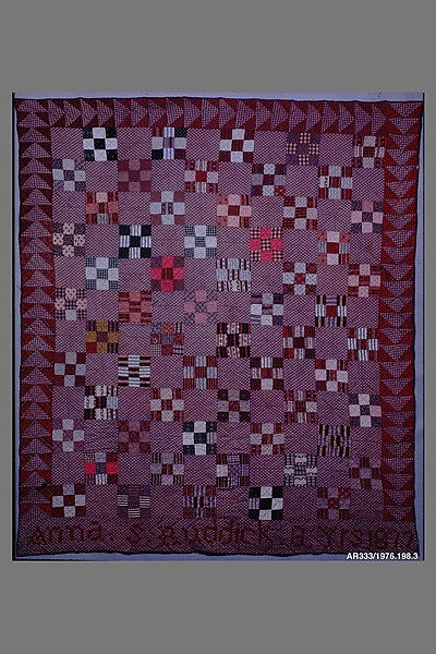 Nine Patch Quilt, Anna Susan Ruddick Trowbridge (1869–1949), Cotton, American