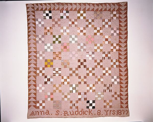 Nine Patch Quilt, Anna Susan Ruddick Trowbridge (1869–1949), Cotton, American 