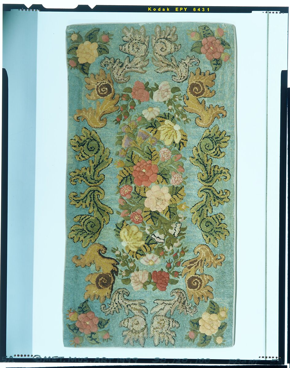Hooked Rug, Probably Edward Sands Frost (1843–1894), Wool, American