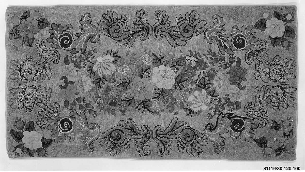 Hooked Rug, Probably Edward Sands Frost (1843–1894), Wool, American