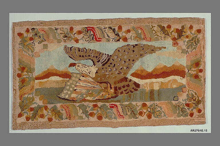 Hooked Rug, Probably Edward Sands Frost (1843–1894), Wool and cotton, American