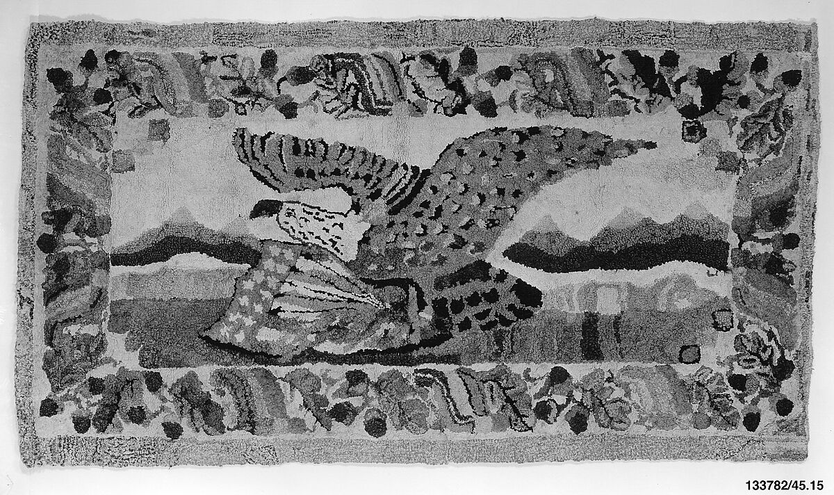 Hooked Rug, Probably Edward Sands Frost (1843–1894), Wool and cotton, American