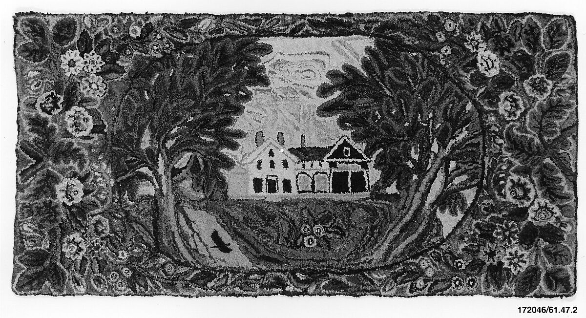 Hooked Rug, Lucy Trask Barnard (1800–1896), Wool, American