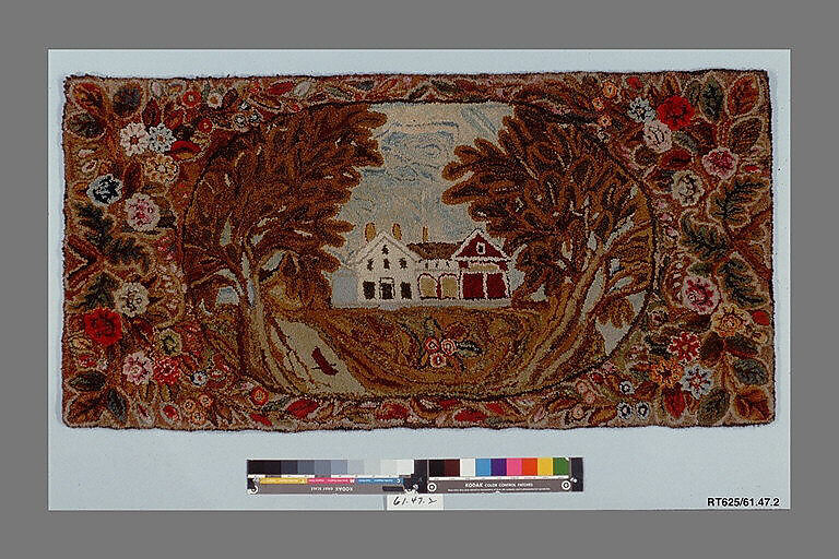 Hooked Rug, Lucy Trask Barnard (1800–1896), Wool, American