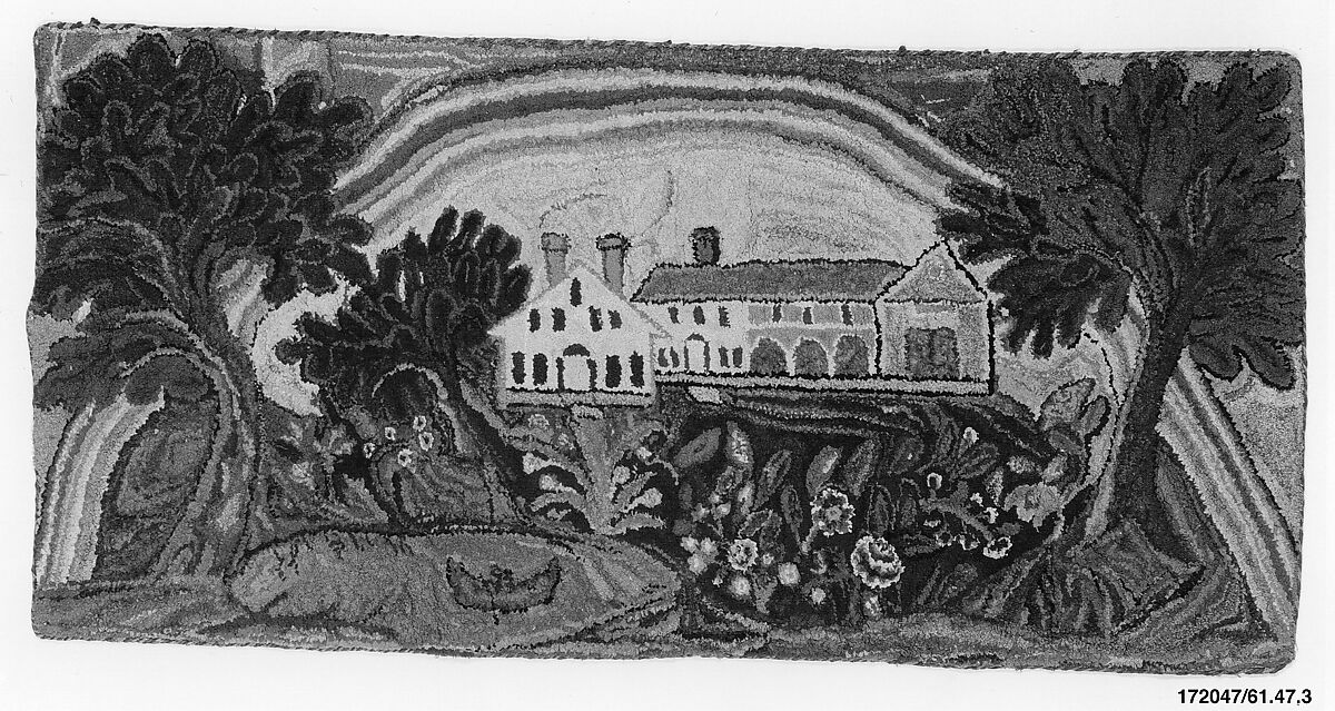 Hooked Rug, Lucy Trask Barnard (1800–1896), Wool, American