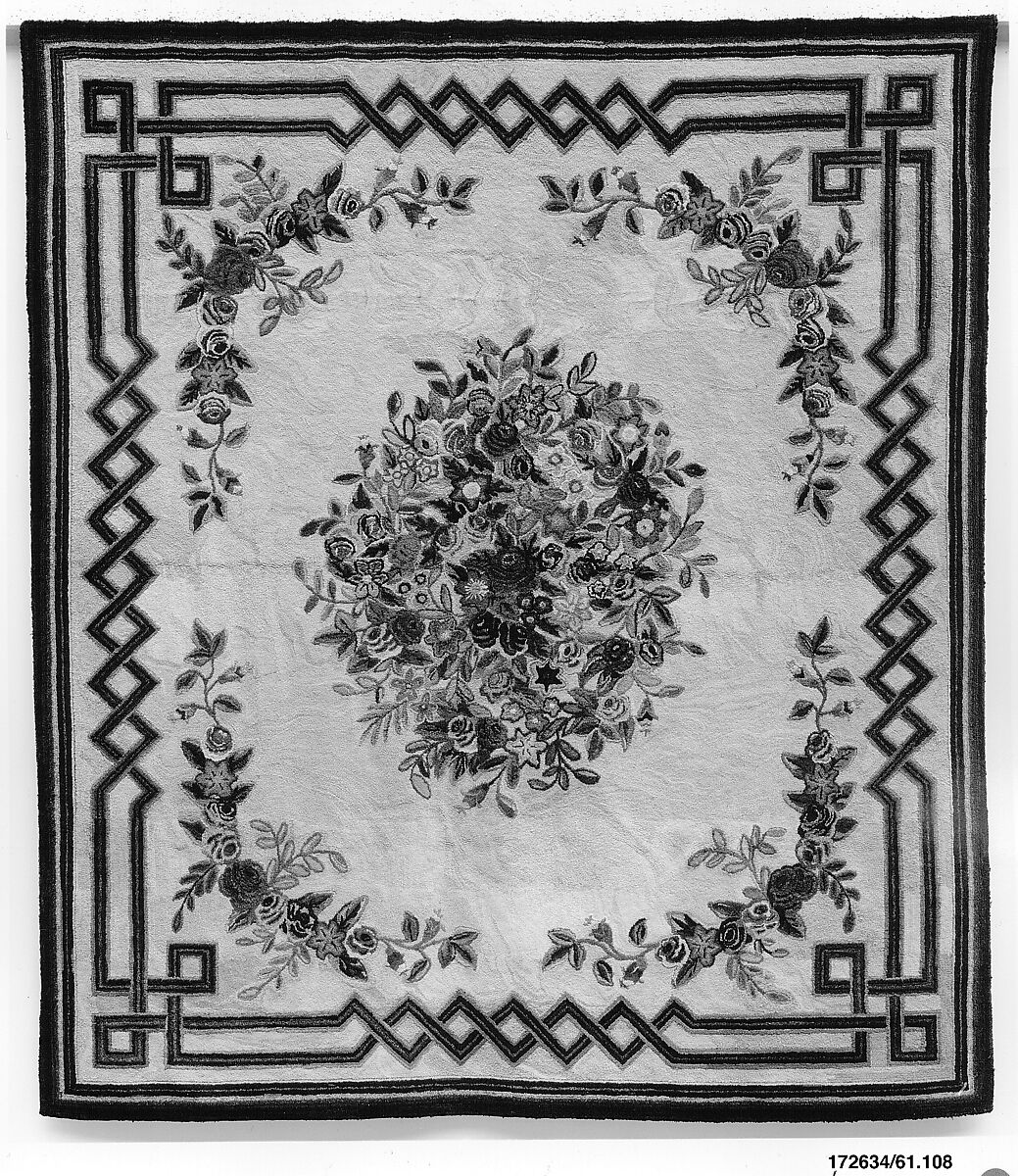 Hooked Rug, Wool, American 