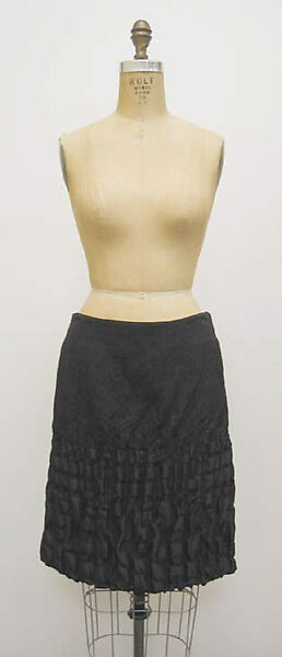 Ensemble, Prada (Italian, founded 1913), (a) plastic, wool, feathers, mohair, rayon; (b) silk, synthetic fiber, wool; (c, d) silk; (e, f) plastic (vinyl), leather, Italian