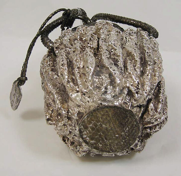 Bag, Michele Oka Doner (American, born Miami Beach, Florida, 1945), sterling silver, leather, synthetic, American