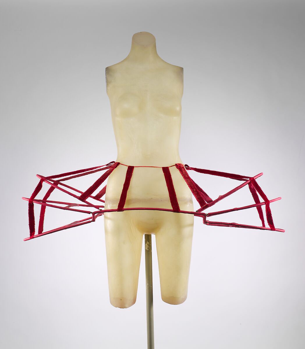 Panniers, silk, cane, metal, French