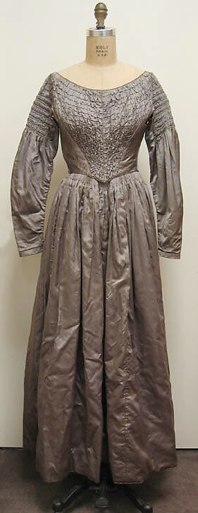 Dress, silk, cotton, American