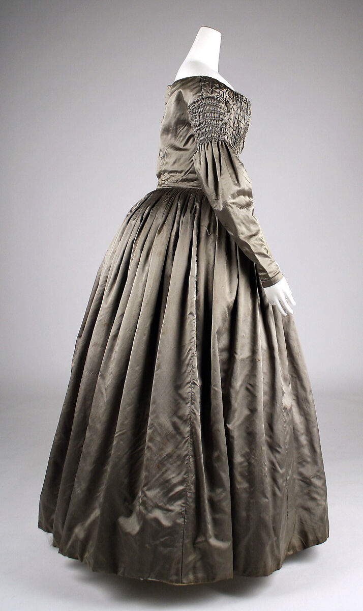 Dress, silk, cotton, American