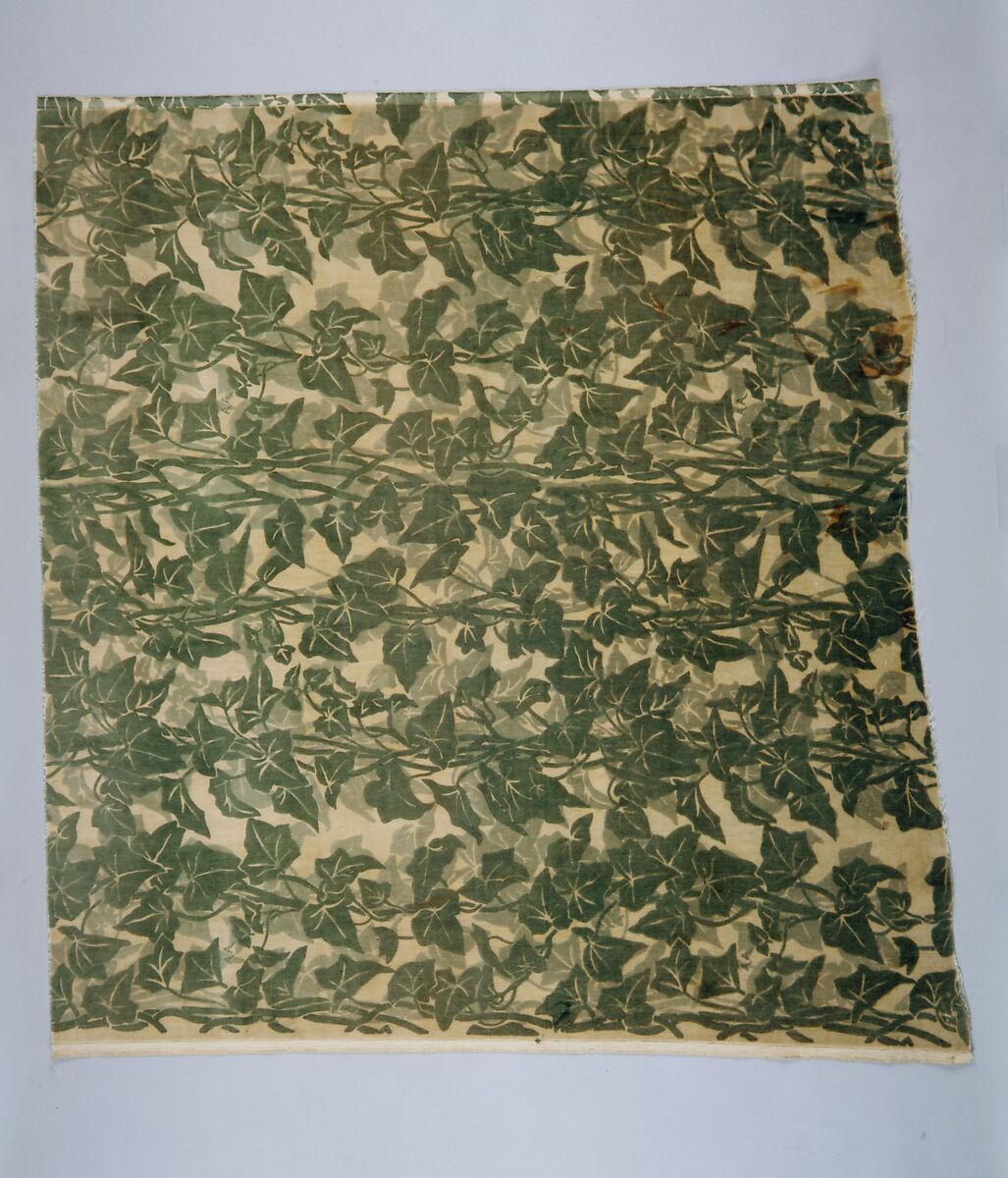 Ivy textile, Associated Artists (1883–1907), Cotton velvet, woven and printed, American