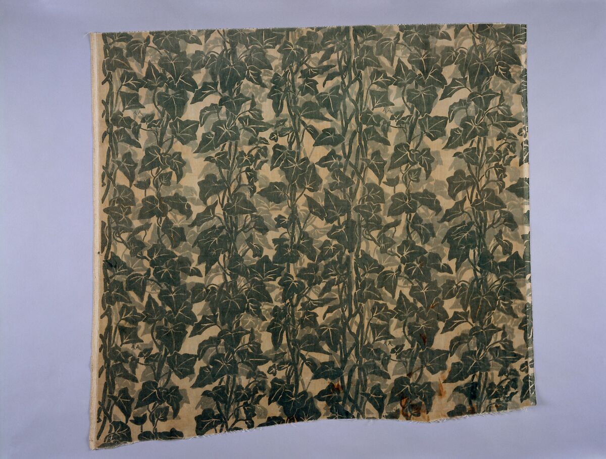 Ivy textile, Associated Artists (1883–1907), Cotton velvet, woven and printed, American 