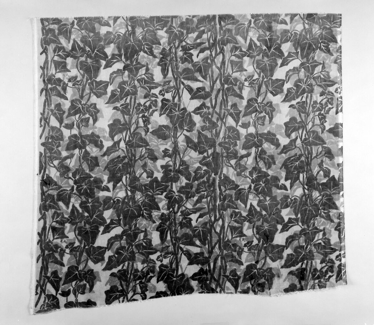 Ivy textile, Associated Artists (1883–1907), Cotton velvet, woven and printed, American