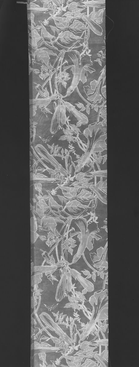 Trumpet-vine textile, Associated Artists (1883–1907), Woven cotton velveteen, block-printed, American