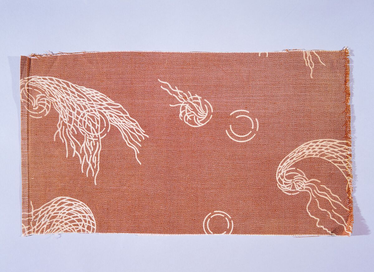 Nets-and-bubbles textile, Associated Artists (1883–1907), Woven silk and cotton, printed, American