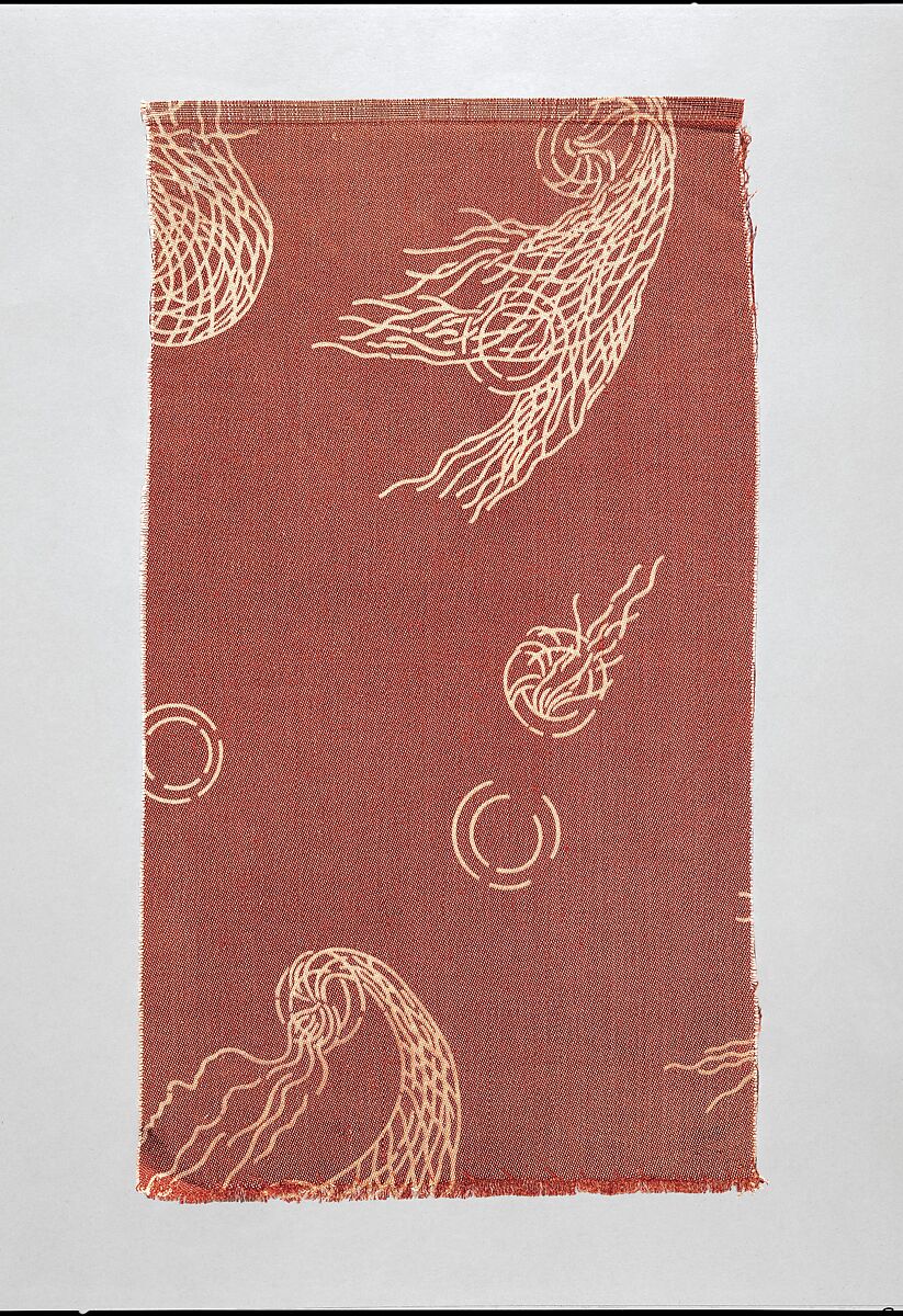 Nets-and-bubbles textile, Associated Artists (1883–1907), Woven silk and cotton, printed, American