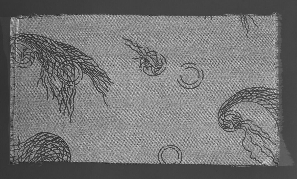 Nets-and-bubbles textile, Associated Artists (1883–1907), Woven silk and cotton, printed, American