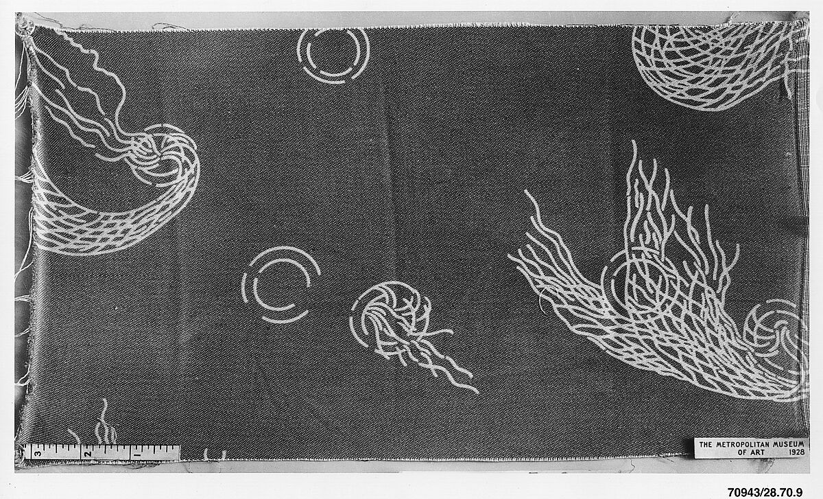 Nets-and-bubbles textile, Associated Artists (1883–1907), Woven silk and cotton, printed, American